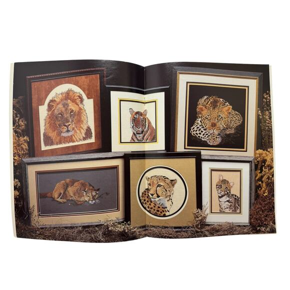 Vintage Big Cats Cross Stitch Designs 1990 CSB-58 Lion Tiger Leopard Cheetah - Picture 3 of 4